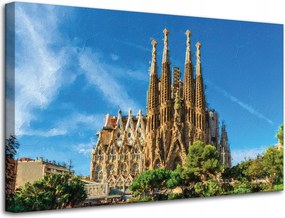 Sagrada Familia Barcelona Spanyolország vászonkép 80x50 cm