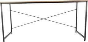 Íróasztal tölgy/fekete, 150x60 cm, MELLORA