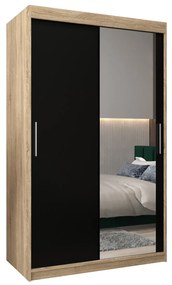 Ruhásszekrény 120 cm Toki 2 (szonoma tölgy + matt fekete). 1064983
