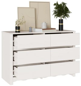 Fiókos szekrény &quot;DRAMMEN&quot; Fehér 111x43x73,5 cm Tömbfa