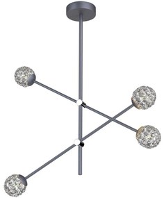 Csillár rúdon PAKSOS 4xG9/5W/230V szürke