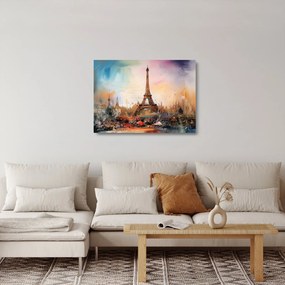 Üveg kép - Az Eiffel-torony festménye (70x50 cm)