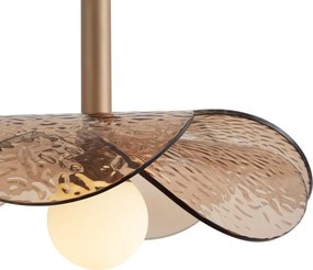 Design Függőlámpa Sötét Bronz Borostyánszínű Üveggel - Kemner