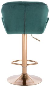 HR111W Sötétzöld modern velúr szék arany lábbal