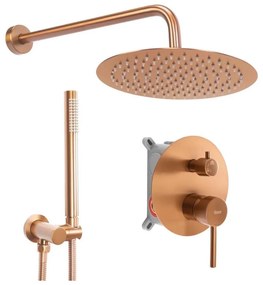 REA-P8809 - LUNGO zuhanyszett falba építhető csapteleppel, szálcsiszolt réz