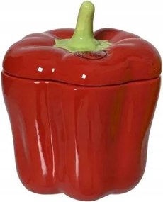 Kerámia befőttes üveg paprika piros 15cm