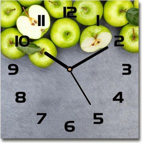 Üveg falióra szögletes Zöld alma 30x30 cm