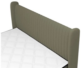 Kontinentális franciaágy 140 cm Dalmo 140 (ágyráccsal) (tárolóhellyel) (zöld + fekete). 1099665