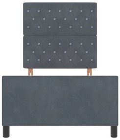 Sötét Szürke Ágykeret 90x190 cm Bársony