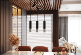 Fekete-ezüstszínű fém függőlámpa ø 8 cm Longbot – Sollux