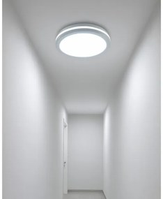 LED mennyezeti lámpa mozgásérzékelővel, 20W, 230V, 3000/4000/6500K, IP54, fehér