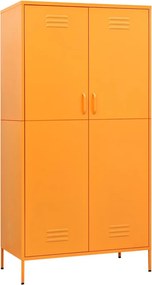 vidaXL mustársárga acél ruhásszekrény 90 x 50 x 180 cm