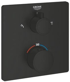 Zuhany csaptelep GROHE Grohtherm vakolat alatti rész nélkül fekete matt 1022092430