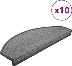 vidaXL 10 db sötétszürke, félkör alakú, nagy lépcsőszőnyeg 65 x 24 x 4 cm