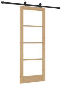 Csúszóajtó ORKDAL Barna 78 x 202 cm Fa és fém