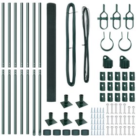 Varrat Nélküli Drótkerítés 7 Flanged Posts Zöld 1.4x10 m Acél