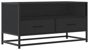 fekete szerelt fa és fém TV-szekrény 80x34,5x40 cm