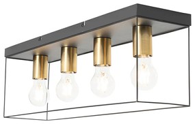 Minimalista mennyezeti lámpa fekete arannyal 4-lámpás - Kodi