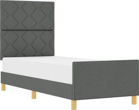 vidaXL Ágykeret fejtámlával Sötétszürke 80 x 200 cm szövet