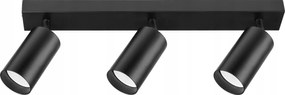 Spot lámpatest 3xGU10 négyzet mozgatható cső fekete+króm Bardo