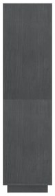 szürke tömör fenyőfa könyvszekrény/térelválasztó 80x35x135 cm