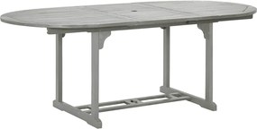 vidaXL szürke tömör akácfa kerti asztal 200 x 100 x 75 cm