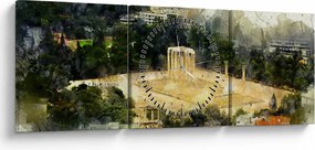 Kép - Zeusz temploma, Athén, Görögország (órával) (90x30 cm)