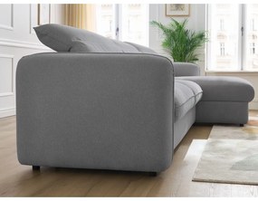 Világosszürke kinyitható sarokkanapé (variálható) Achille – Bobochic Paris