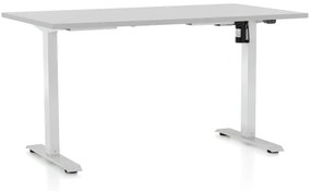 OfficeTech A állítható magasságú asztal, 120 x 80 cm, fehér alap, világosszürke
