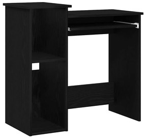 fekete forgácslap íróasztal polcokkal 84x40x78 cm