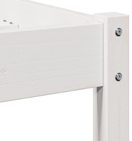 Ágykeret Fejtámlával Fehér 90x210 cm Tömör Fenyőfából