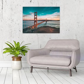 Kép - Golden Gate, San Francisco (üvegen) (70x50 cm)