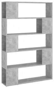 betonszürke térelválasztó könyvszekrény 100x24x155 cm