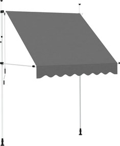 vidaXL kézzel feltekerhető antracit napellenző 200 cm