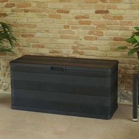 fekete kerti tárolóláda 117 x 45 x 56 cm