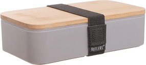 SNACK PACK uzsonnás doboz bambusz fedéllel, szürke 18,5 x 10,5cm