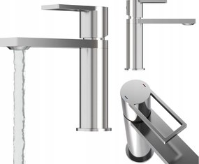 Mosdó Csaptelep Ezüst Alacsony Fürdőszoba Sárgaréz Króm Csaptelep