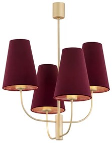 Argon 1827 - Csillár rúdon SAFIANO 4xE27/15W/230V Burgundi