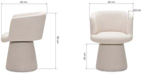 Forgatható design szék YATO, krémszínű