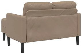 cappuccino műbőr 2 üléses kanapé L-alakú kanapéval 125 cm