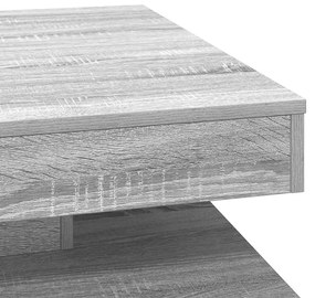 szürke sonoma dohányzóasztal 360 fokban forgatható 70x70x34,5cm