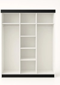 Bill 2 200 Tolóajtós Szekrény 200cm, Grafit-Fehér