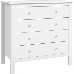 HOMCOM 5 Fiókos Modern Szekrény 79 x 39,5 x 80,5 cm - Fehér | Aosom