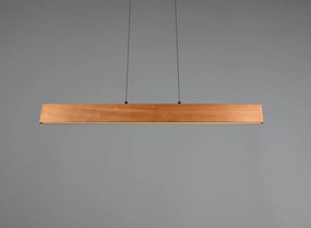 Natúr színű LED függőlámpa fa búrával Edgewood – Trio