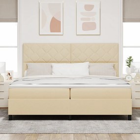 Box Spring Ágy Matracal Bézs 200x200 cm Szövet