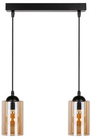 Fekete függőlámpa üveg búrával 10x34 cm Bistro – Candellux Lighting