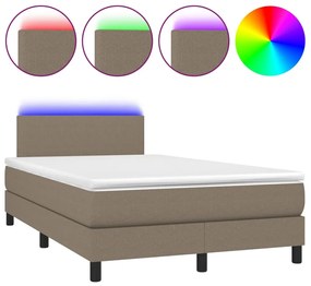 tópszínű szövet rugós és LED-es ágy matraccal 120x190cm