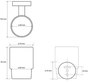 SAPHO XB900 X-round black pohár, tejüveg