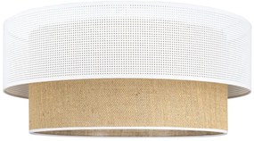 BORHO mennyezeti lámpa 1xE27/60W/230V, Ø 40 cm, fehér/juta