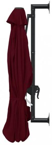 burgundi vörös falra szerelhető napernyő fémrúddal 300 cm